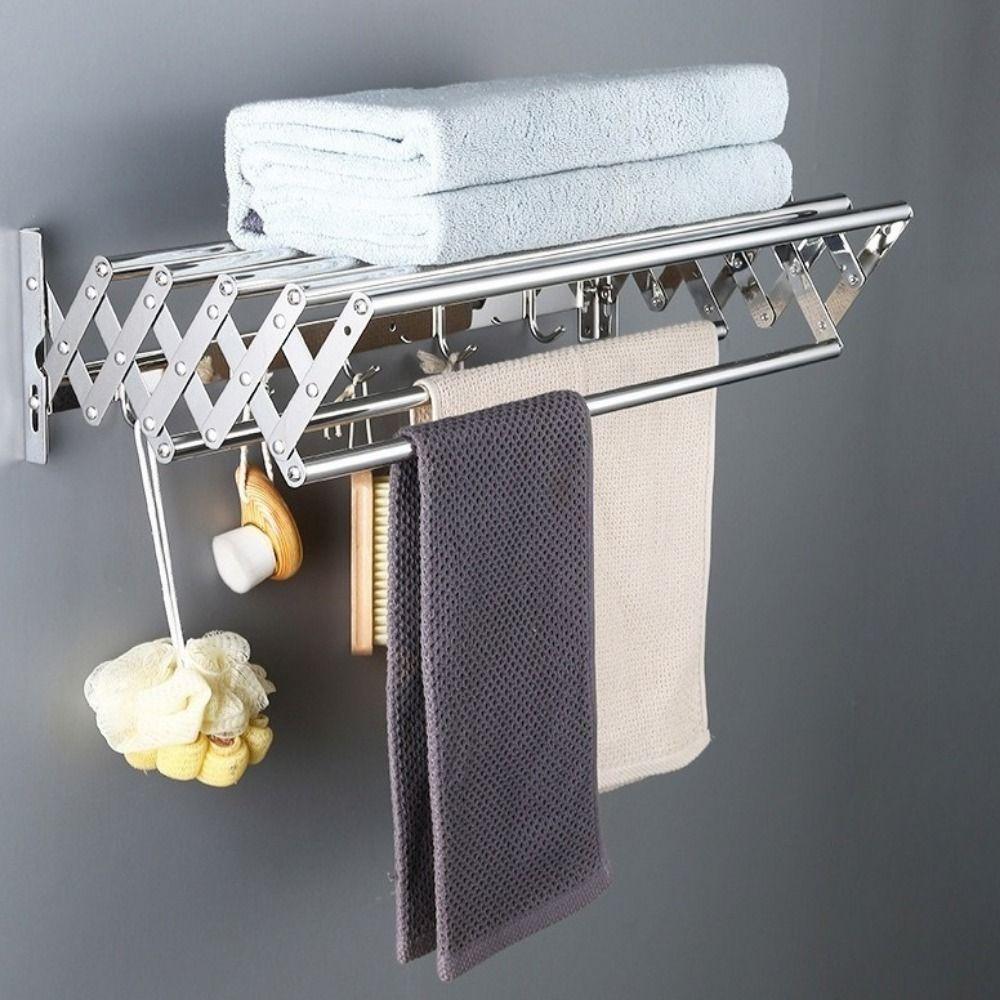 Large Capacity Retractable Laundry Drying Rack Stainless Steel Laundry Organizer  Tower