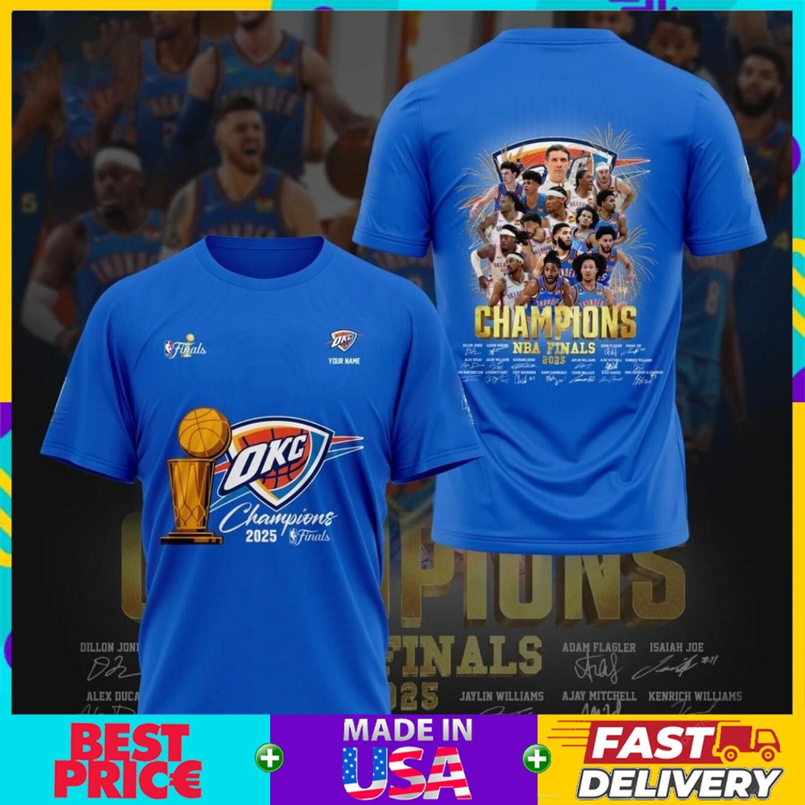 RARE!! Oklahoma City Thunder Finals 2026 Champions 2 Sides For Fans Unisex Tee XXL