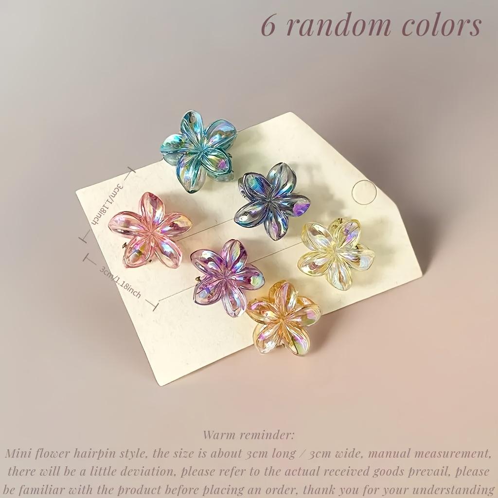 Bohemian Minimalist Resin Flower Hair Clips, Transparent AB Color Gradient, Non-Slip, for Thick Hair, Braid Styling, Hawaiian Easter New Year Gifts