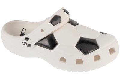 Classic Soccer Ball Clog Kids, for Boy White Slides