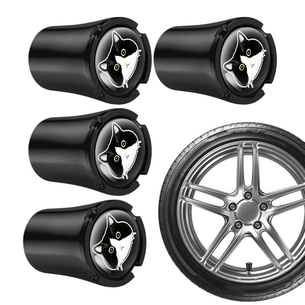 Air Valve Cap, Valve Cap, Cat Tires, Air Dress-Up, 4 PCS Set, Cat Design,