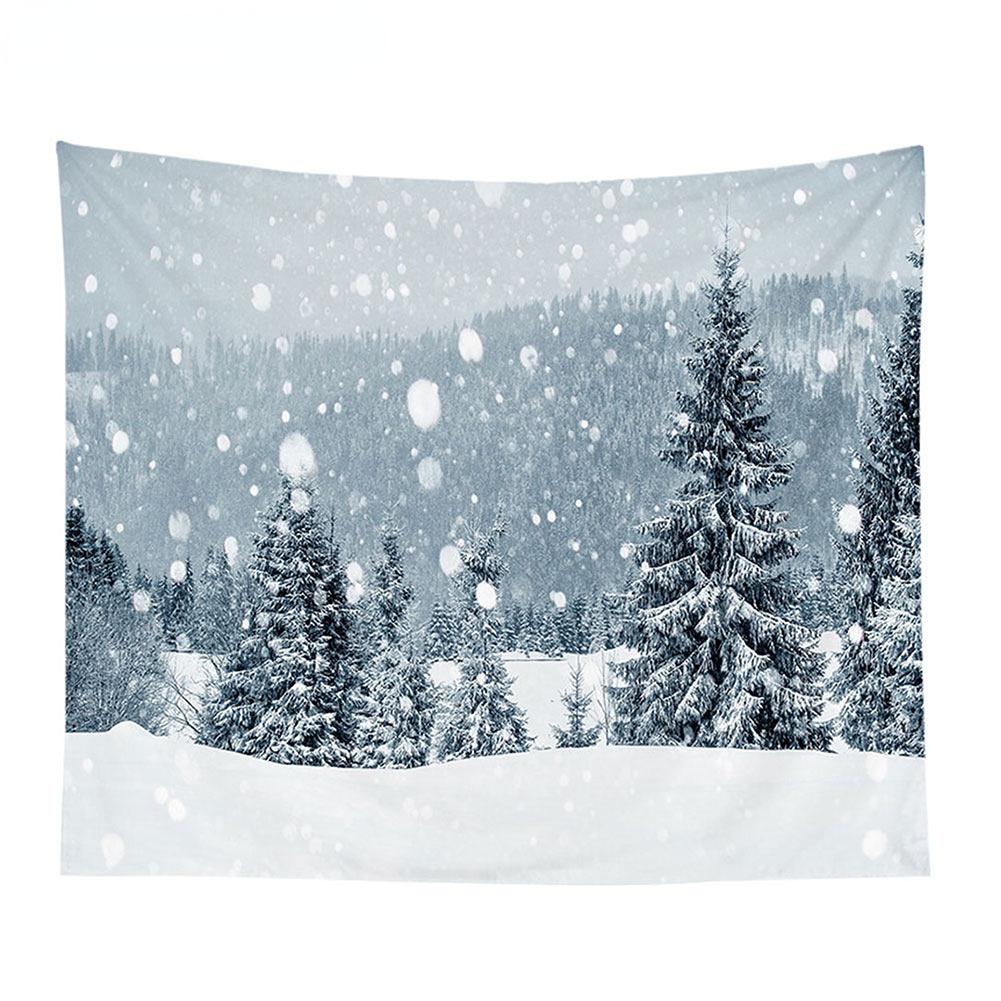 Winter Christmas Tree Decoration Santa Claus Print Pattern Tapestry Home Living Room Bedroom Wall Decoration Tapestry