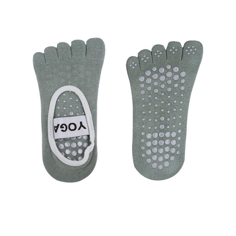 

Носки для йоги с пятью пальцами мягкие и высокоэластичные, приятные для кожи, с 3D-частицами, впитывающими пот, противоскользящей подошвой и замедляющим давление эффектом, с широкой открытой спинкой для пальцев one size fits all зелёный