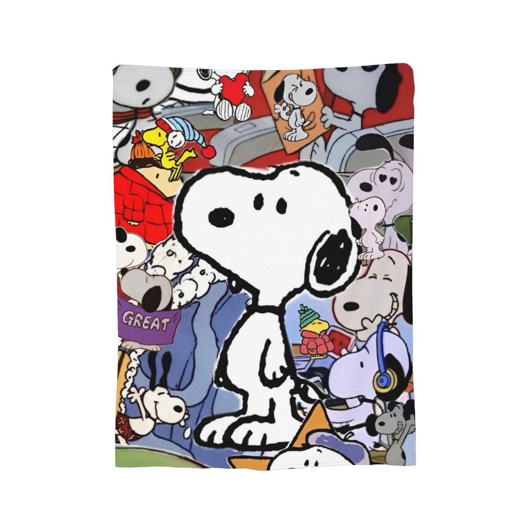 Snoopys Cartoon Dog Flannel Blankets Creative Throw Blankets for Sofa Bedding Lounge 200x150cm Rug Piece,