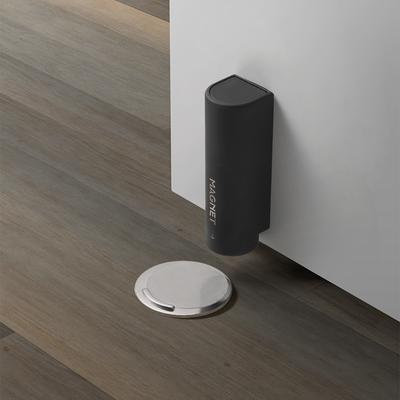 Stainless Steel Magnetic Door Stopper, Gray Black Nail Free Door Base, Door Hardware Door Close Prevention Door Stop Door Closer