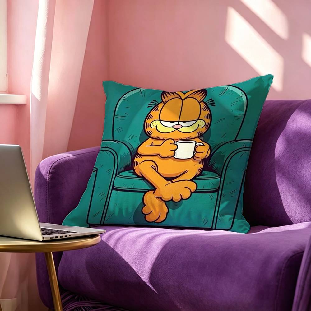Cute Anime GGarfields Cat New Square DoubleSided printed Pillow Case Bedroom Bedside Pillow Sofa Cushion Cover