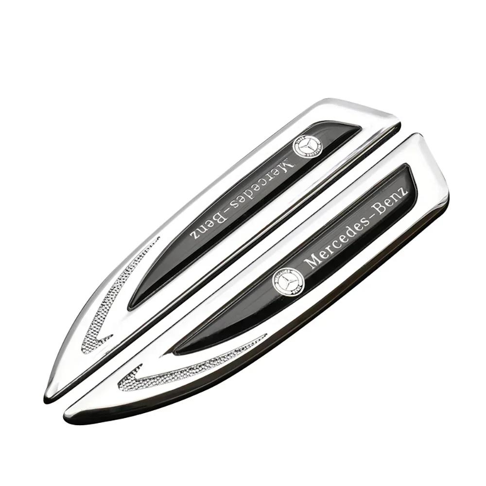 UBLNQ1 Hot 2026 New For Benz 2pcs Car Styling Side Fender Body Knife Emblem Stickers Decoration for Mercedes Benz Amg W205 W211 W204 W2
