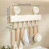 Kitchen Organizer, NoDrill Rotating Peg Rack, Multifunctional Utensil Holder Creamy White 30cm