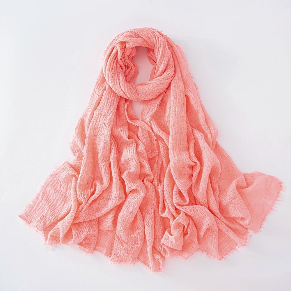 New Cotton Linen Gauze Scarf For Women Girls Spring Autumn Solid Scarves Soft Pashmina Foulard Simple Retro Beard Wrap Shawls