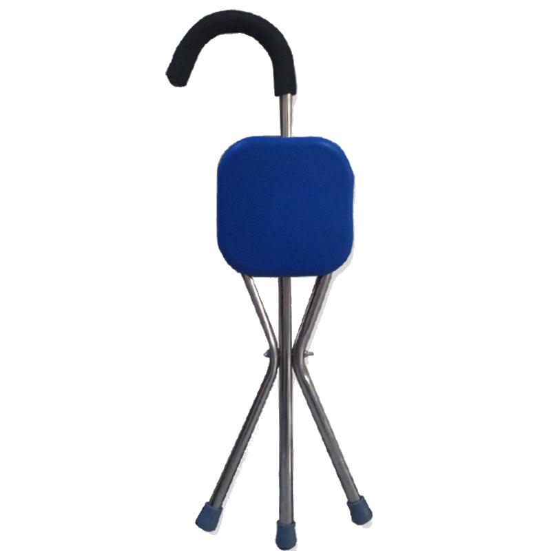 Four-Legged Folding Cane Seat: Portable Anti-slip Walker Stool for Elderly