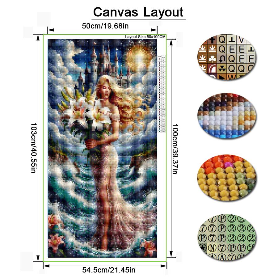 Castle Woman Dragon Large Size Diamond Painting New Collection Animals Diy Full Drill Rhinestone Embroidery Mosaic Cross Stitch Kits
