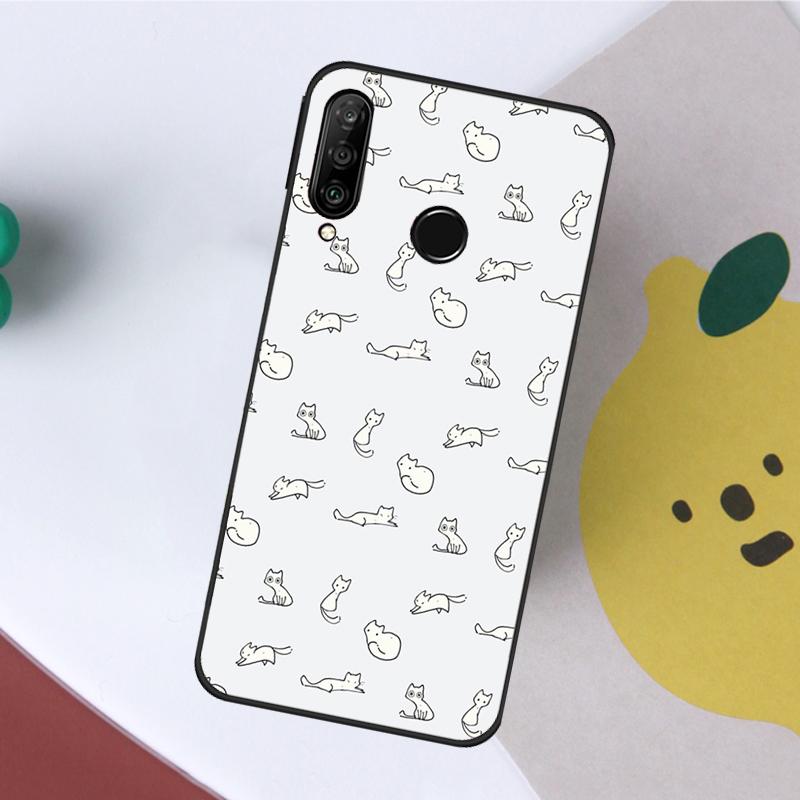 Minimalist Cats For Huawei Nova 7i 8i 11i 12i 12s Y73 Y70 Y90 Y60 Y72 Y61 Y91 9 10 SE P40 Lite P30 Pro Case