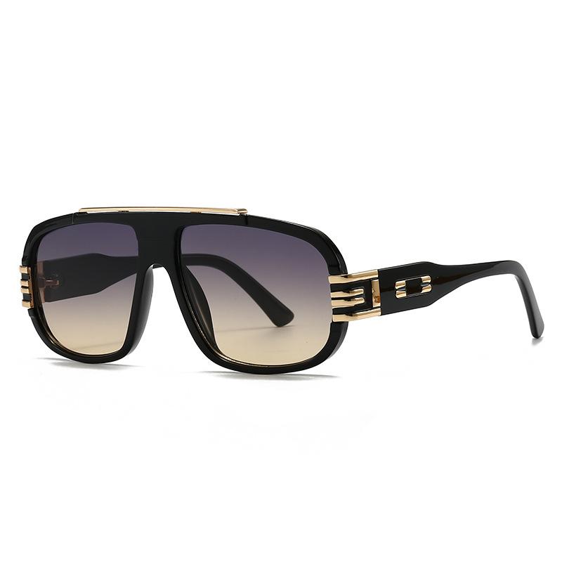 Oversized Vintage Pilot Sunglasses Big Frame Women Men Luxury Designer Sun Glasses Punk Metal Rivet Shades