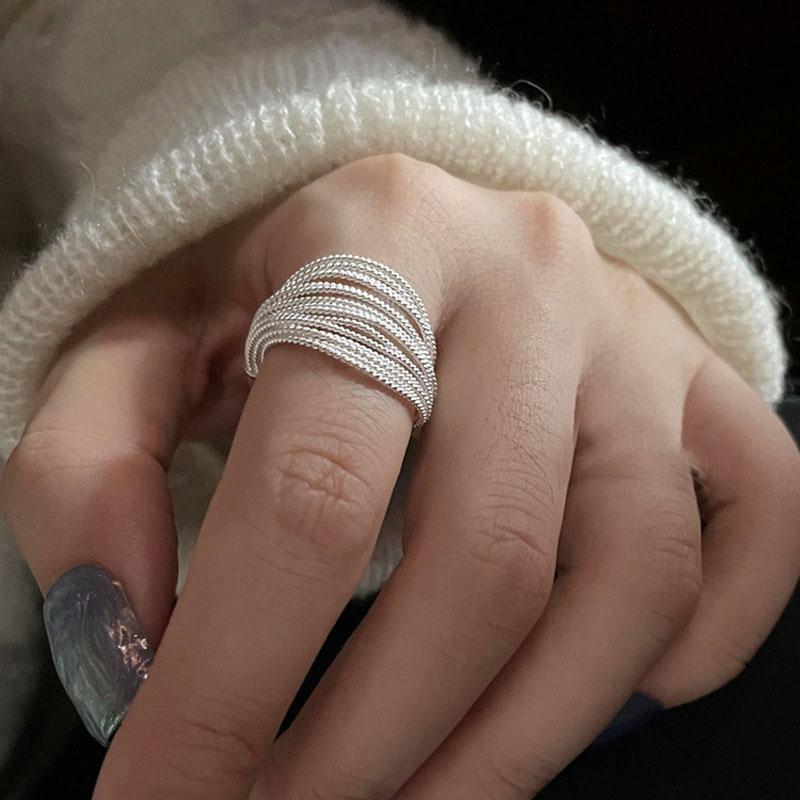 Elegant White Color Layering Rings Fashion Open Finger Rings For Women Girls Exaggerated Ring Jewelry Gift Party Accessories Gifts