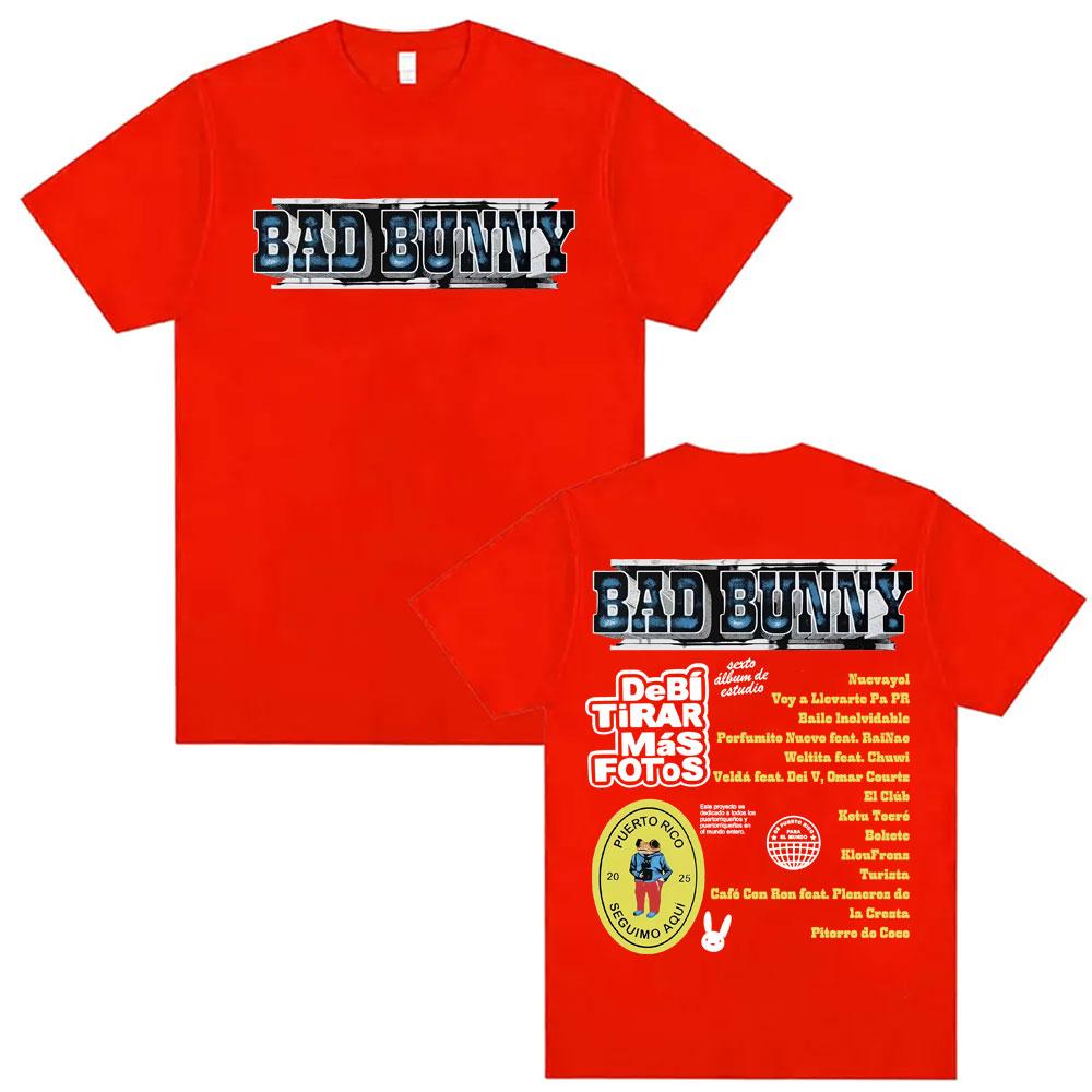 

Rapper Bad Bunny Debi Tirar Mas Fotos DTMF Album 2026 Merch T Shirts Men Womens Fashion Summer Short Sleeve Tshirt Streetwear M