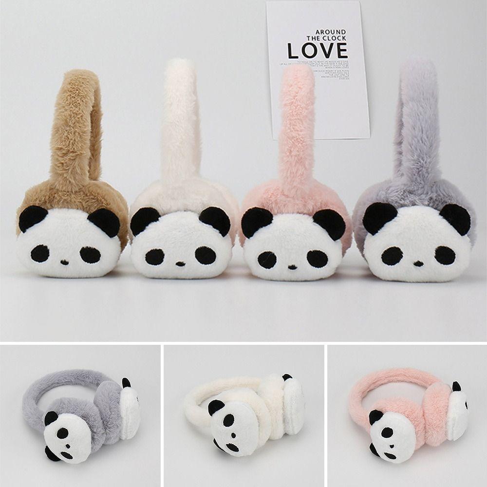 Autumn Winter Earmuffs Women Men Ear Warmer Plush Cute Panda Adjustable Ear Muffs Earflap Earmuffs