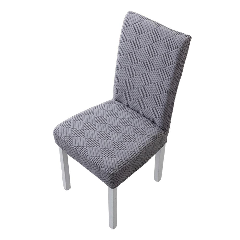 Long Checkered Dining Chair Cover Elastic Stretch Waterproof Seat Covers Solid Color Polar Fleece Jacquard Chair Cushion Cover