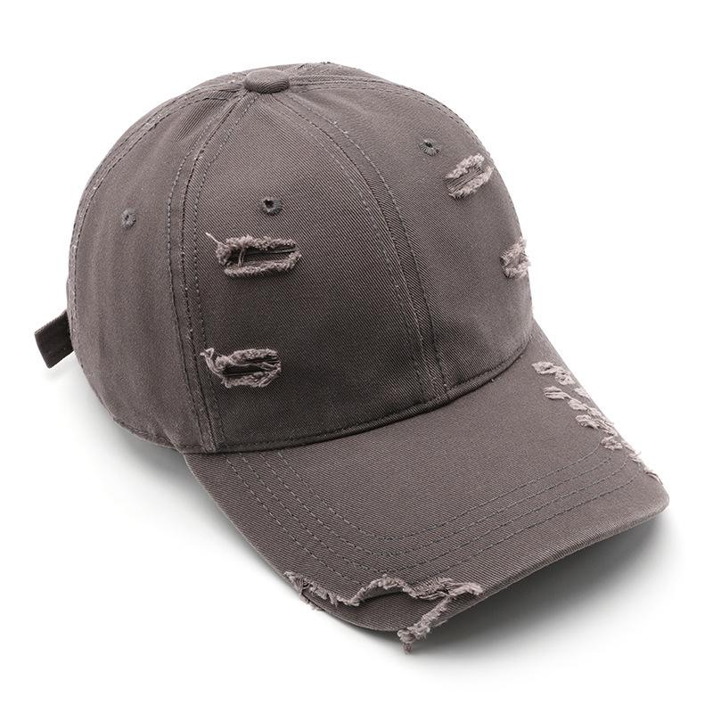 Unisex Trendy Ripped Baseball Cap: Solid Color, Washed, Sunscreen Sun Visor