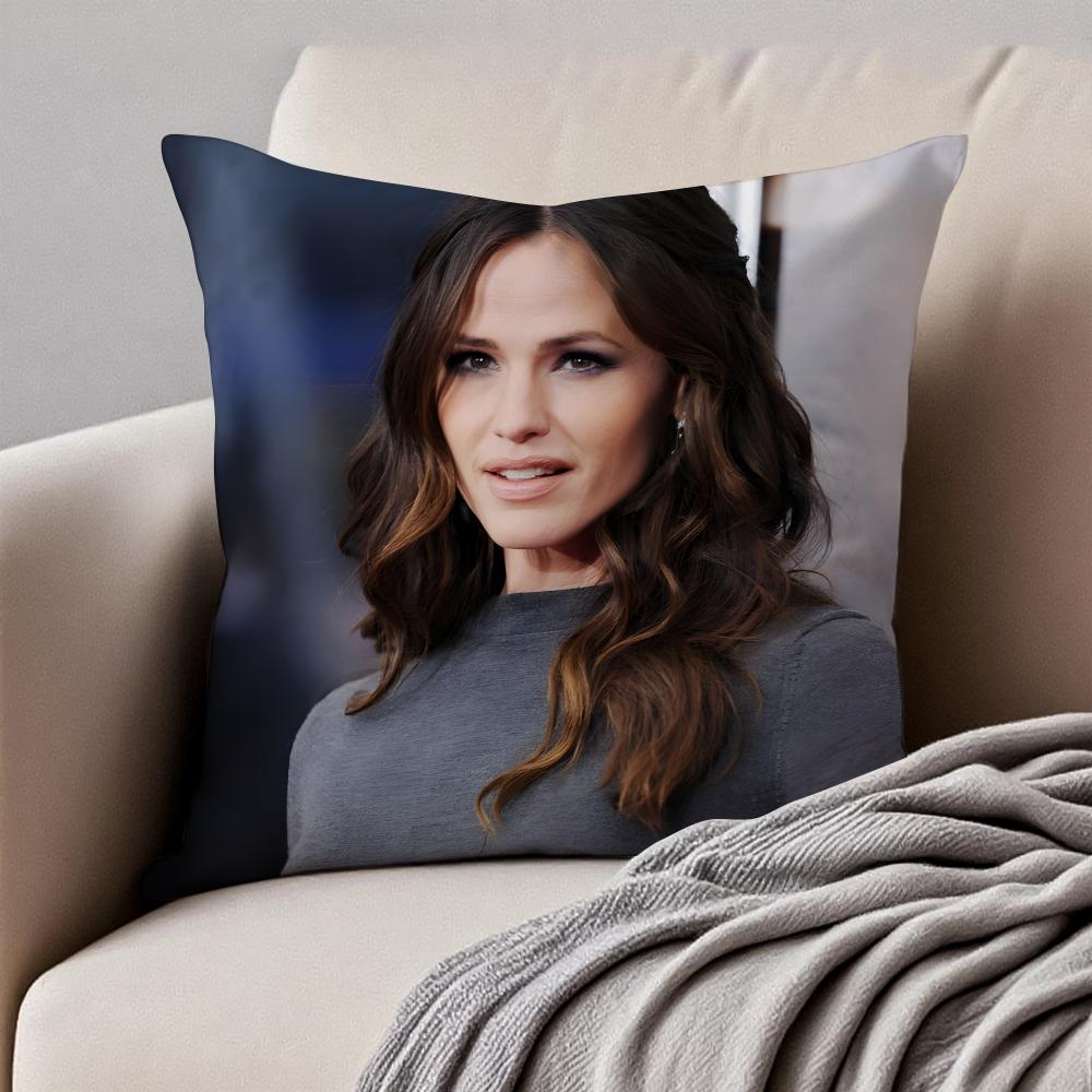 JJennifer Garner Cushion Cover Pillowcase Antidustmite Invisible Zipper Short Plush Sofa Cushion