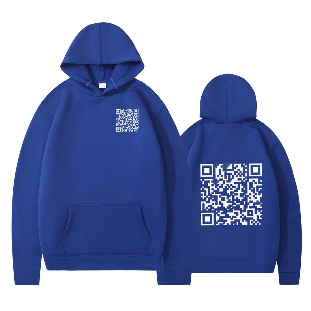 Cross-border Hoodies, New Printed Styles, QR Code Scans, Loose Men's and Women's Hoodies