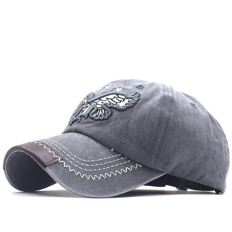 Vintage washed cowboy baseball hat men and women street embroidery eagle curved brim cap tide
