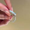 Sweet Blue Starfish Shell Rings for Women  Fashion Imitation Pearl Open Rings Summer Seaside Vacation Jewelry Accessories