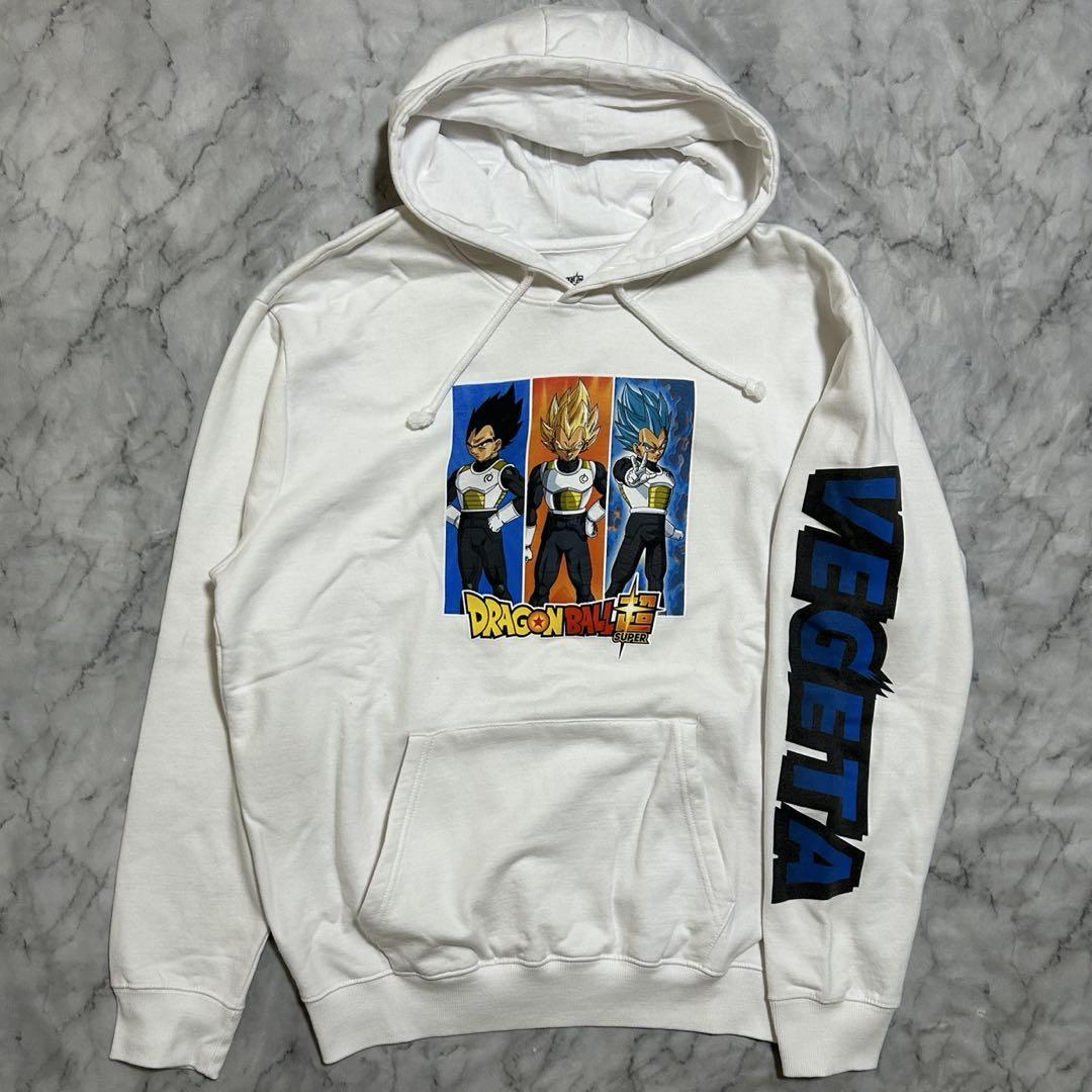 

[USED] 00s Y2K Dragon Ball Super Vegeta Hoodie by Akira Toriyama, White, Size XL