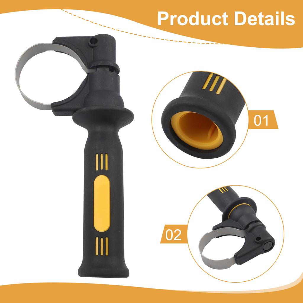 Side Handle for For sds Drill Part N112156 Compatible with Models DCH253 DCH273 Anti Vibration Metal and Plastic Material