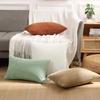 Fundas de Cojín de Pana 18x18 Funda de Cojín con Decoración de Rayas para Sala de Estar Cama Suave Funda de Cojín para Sofá Beige Blanco