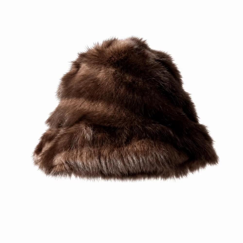 Windproof Faux Fur Hat Scarf Set Warm Fur Snood Scarf Fashion Winter Hat Scarf Set Skiing Holiday