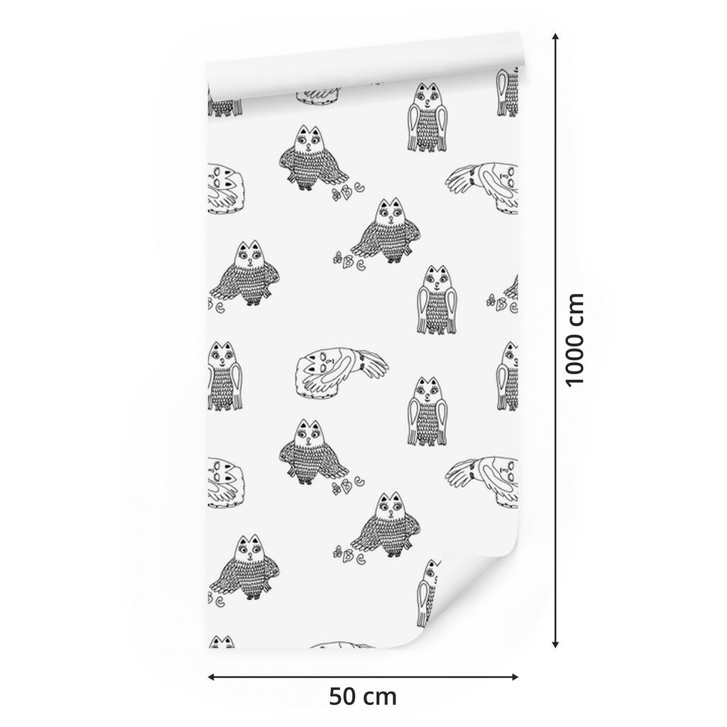 Sleeping Owls Wallpaper for Living Room and Bedroom 50x1000