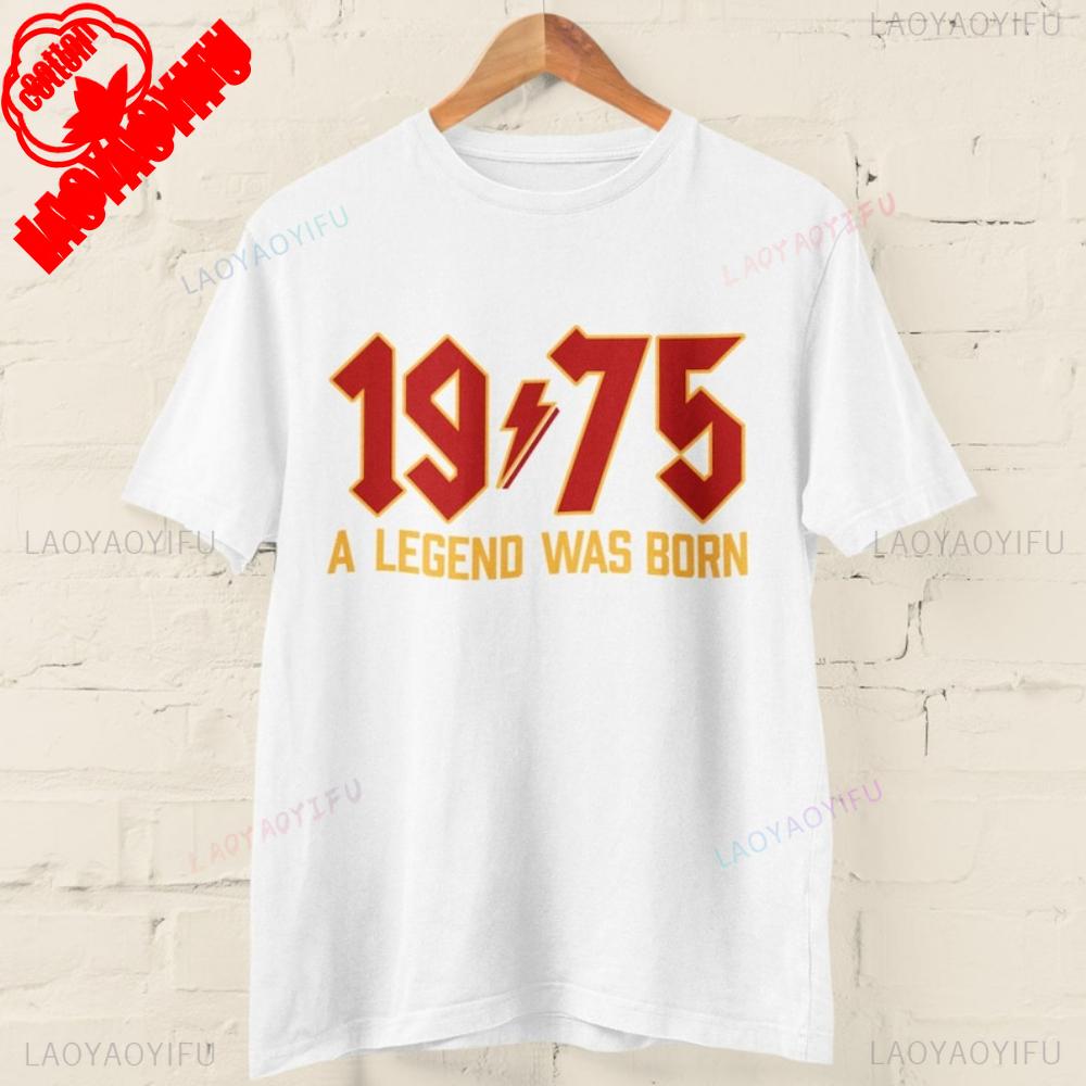 50th Birthday T Shirt 2025 1975 A Legend Was Born Retro Heavy Metal Rock Music Style Fiftieth Gifts for Him Personality Tops