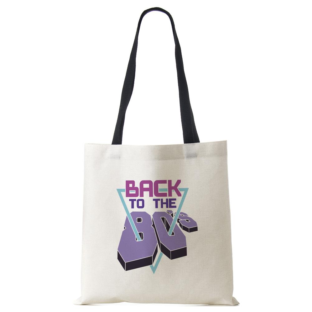 

Женская сумка на плечо в стиле музыкального ТВ в стиле ретро, ​​многоразовая сумка-шоппер с буквенным принтом, сумка-тоут с буквенным принтом в стиле Харадзюку, парусиновая сумка большой вместительности, 2022