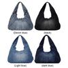 Women Denim Shoulder Bag with Zipper Hobo Bag Trendy Underarm Purse With Pocket Clutch Bag for Work Travel Shopping