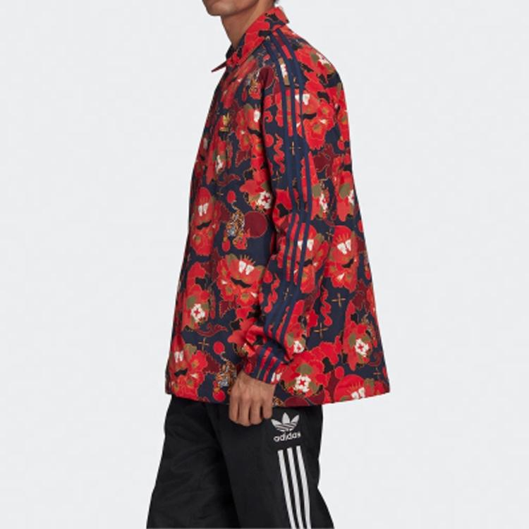 Adidas Originals Trefoil Splendor With Gilded Logo Coach Jacket Men Jacket Red GC8697
