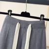 2024 Women's Autumn High Waist Elastic Knitted Wide-Leg Pants - Casual, Loose, and Draped Style