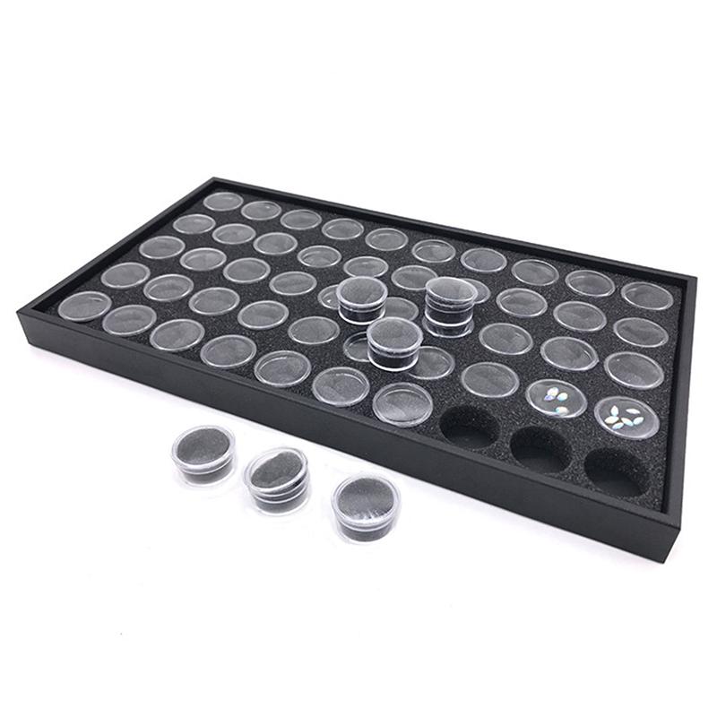 1Set Cutie de Afișare Cutie de Depozitare Pietre Prețioase Diamante Recipiente Mici Rotunde din Plastic Cutie Organizator Bijuterii Recipient cu Spumă