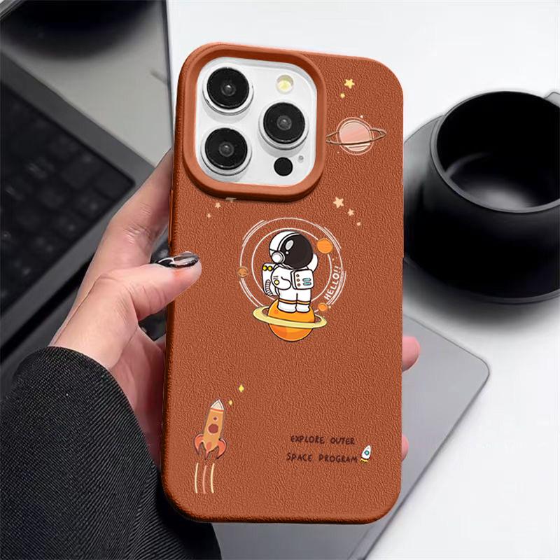 Rocket Astronaut Case For iPhone 16 Pro Max 15 14 13 12 11 Shockproof Slim Soft Silicone Case Cover