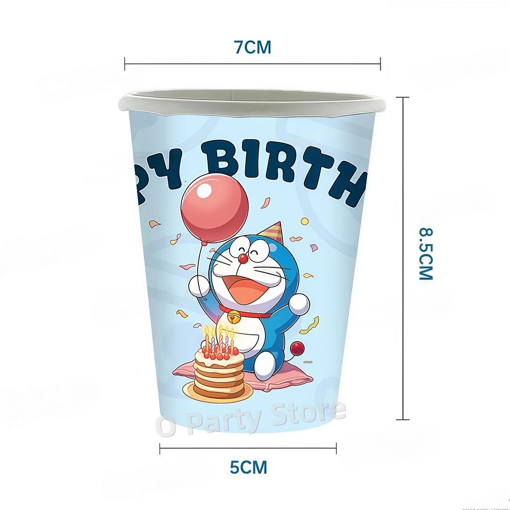 Doraemons Birthday Party Decoration Tableware Plate Cup Balloon Cake Topper Banner Stickers Kids Favor Gift Baby Shower Supplies