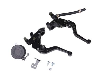 Separate Master Cylinder Holder Lever Set Universal Fit for Brake/Clutch - CBR, PCX, NSR, NINJA, Monkey, Etc. (Black)