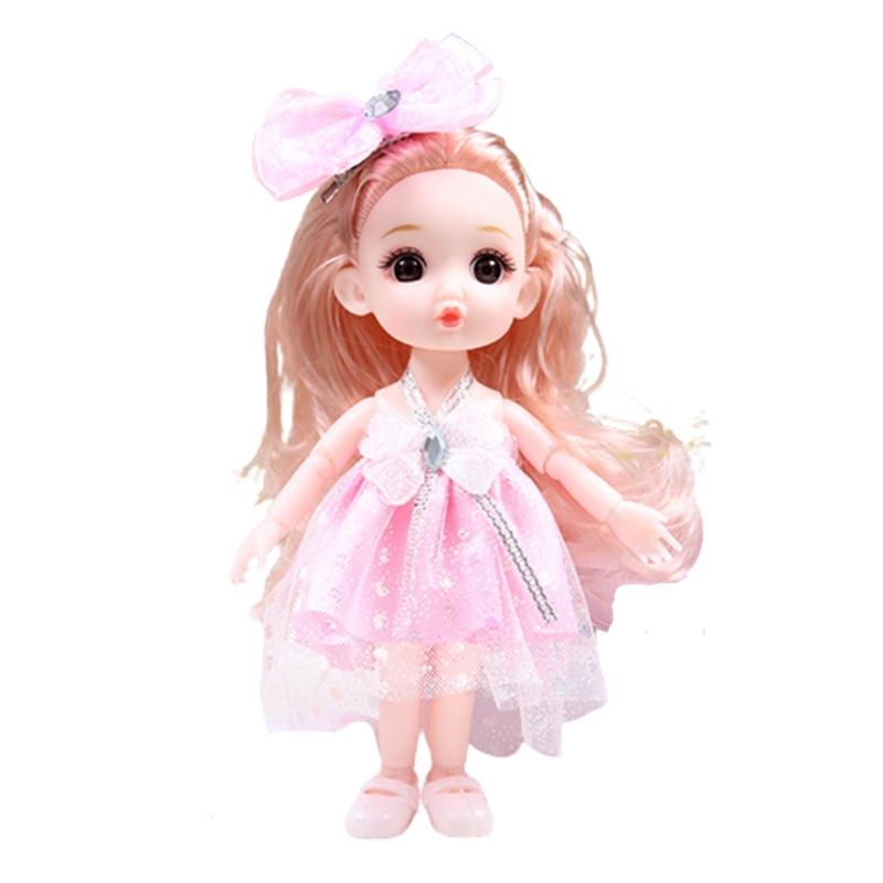 Cute 6.6in Bjd Princess Dolls With Movable Joints Mini Model Toy Kids Birthday Gift