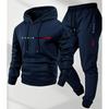 Completo felpa con cappuccio oversize da uomo Manica lunga Top Pantaloni Tuta casual invernale