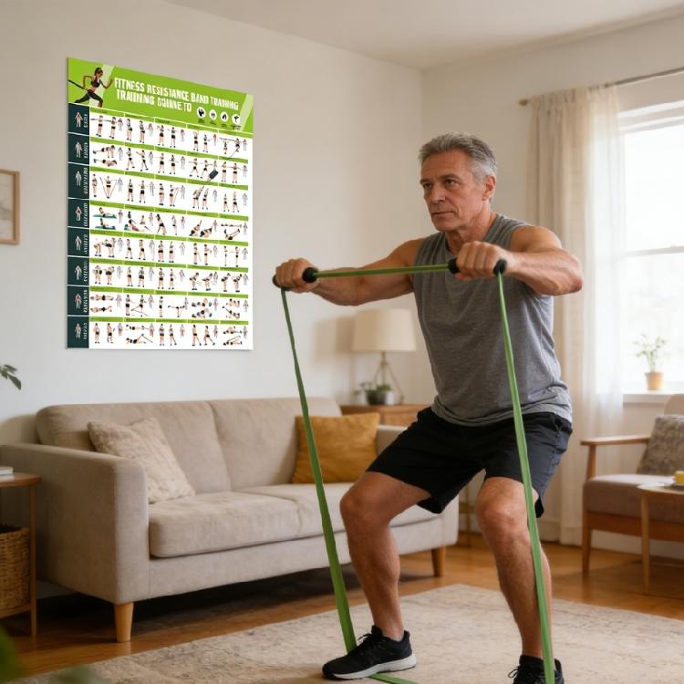 Light Weight Workout Instruction Sheet Fitness Manual Poster With Illustrated Moves Perfect For Home Outdoor Training