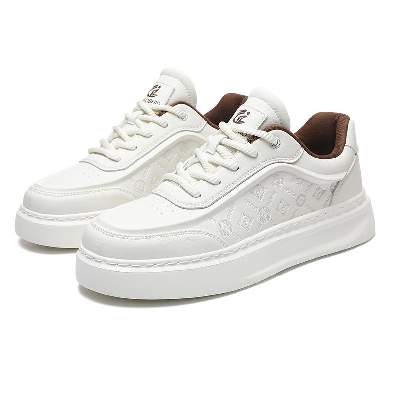

Autumn and winter men s shoes new winter leather surface versatile white shoes platform sports casual board shoes versatile wear-resistant men 44