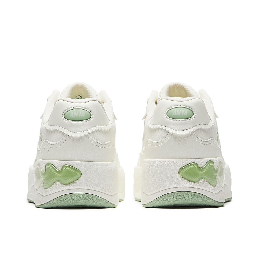 Anta Seaweed 3.0 Abrasion Resistant Breathable Skateboard Shoes Women's White Green 922628011-1