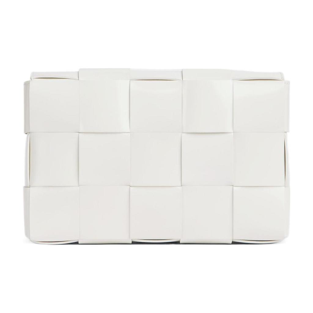 Bottega Veneta Cassette Pillow Bag Fashion Solid Color Minimalist 15 Grid Woven Check Lambskin Shoulder Crossbody Bag Women bags White 578004VMAY19005