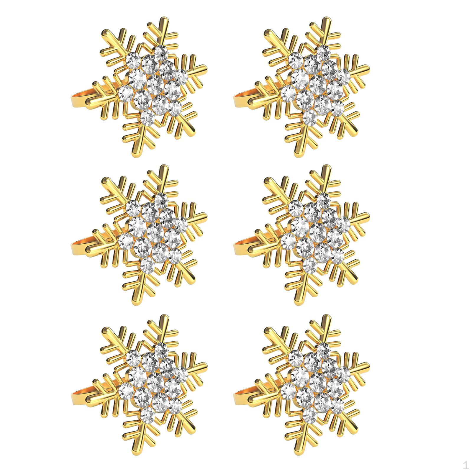 

Кільця для серветок зі сніжинками, 6 предметів, різдвяний набір, сучасні тримачі зі сплаву, пряжка