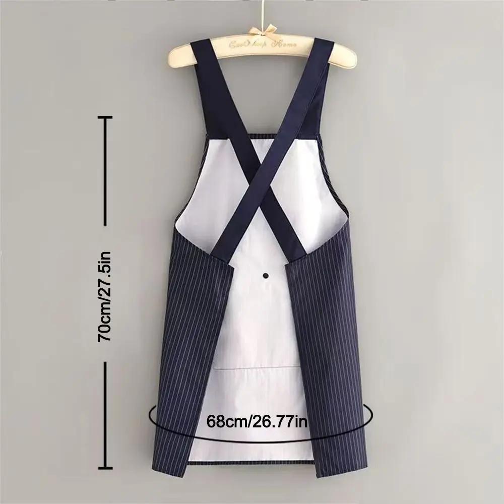 Waterproof Kitchen Apron Sleeveless Cross Back Cooking Baking Bibs with Removable Hand Towel Anti-fouling Restaurant Uniform