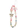 Blue Pink Bowkont Beads Phone Chain Sweet Cool Love Bear Hanging Rope Camera Lanyard Anti-Lost Wrist Straps Bag Accessories