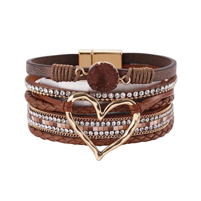 Braccialetto dell'amore bohémien multistrato europeo e americano – Gioiello alla moda regalo per ragazze